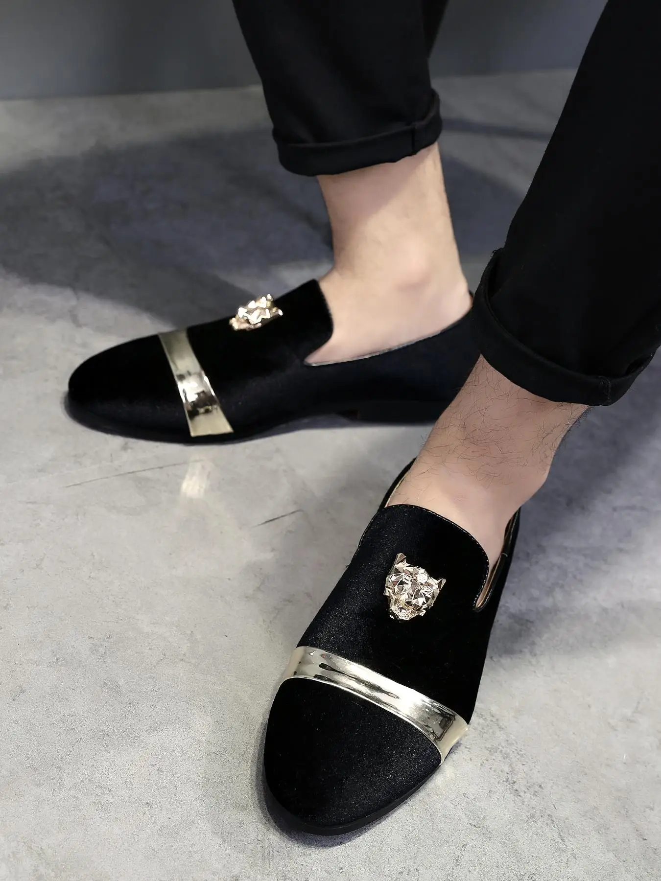 Men's Street Trend Animal Design Slip on Flats, Trendy Vintage Loafer Shoes, Soft Comfy Versatile Flat Fall Casual Shoes for Daily Wear, Loafers Men