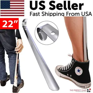 22in Stainless Steel Metal Shoe Horn Shoehorn with Extra Long Handle Footwear Bedroom