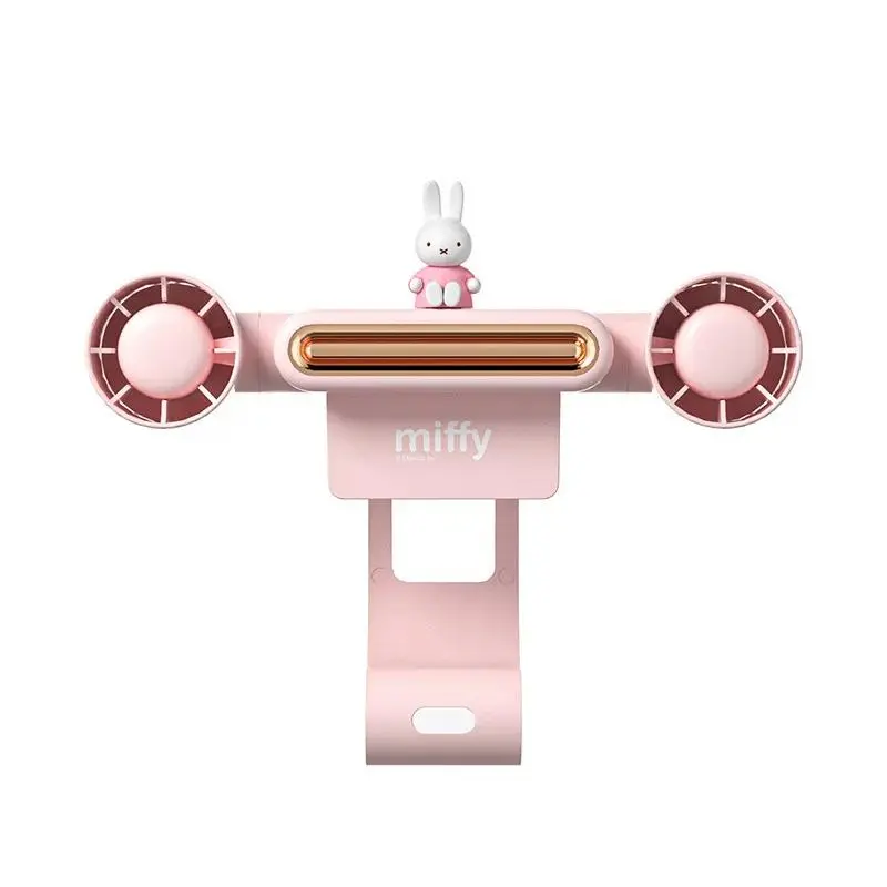 Cartoonish Miffy Mini Bunny with Carrot Hanging Clip-On Fan - USB Port, Soft Sound, Powerful Airflow, Compact Indoor Desktop Cooling, Space-Saving Hanging Design for Computer Screen, Bed - Home Supplies Decor, One Fan