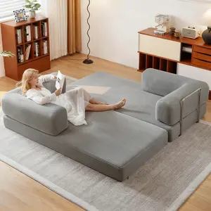 Compression Sofa Convertible Floor Sofa Bed with Fixed Shape Frame Two Seater Chenille Fabric Ultra Soft Black Flannel Set for Living Room Bedroom No Assembly Required#TikTokShopDealsforYouDays