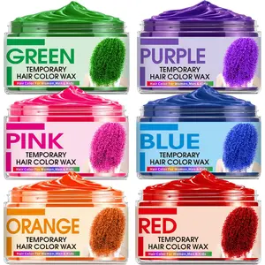 6 Color Temporary Hair Color Wax - Christmas Gifts, Stocking Stuffers, Natural Instant Wax Color for Kids Teens, Women, Men