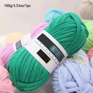 1pc Solid Color Yarn, 100% Polyester, Ideal for DIY Crafts, Perfect for Crocheting Baskets, Cushions, Slippers, and More