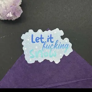 Let It Fucking Snow Sticker - Snowflake Christmas Winter Decal xmas decoration winter decor