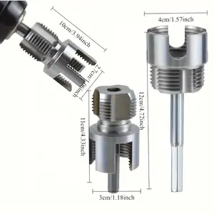3-Piece Heavy-Duty Alloy Pipe Threading Tool Set - 1/2", 3/4", 1" Internal/External Threads; Electric Drill Compatible PVC/Plastic Pipe Threader, Ideal for DIY & Professional Plumbing Installations (Compatible with PVC, PPR, and MPP Pipes)
