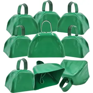 Metal Cowbell Noisemaker Chime Cheer Bell,   & Wedding, School Bell 3" (Green, 6-Pack)