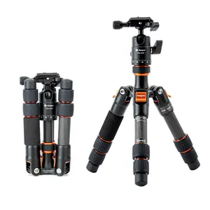 Fotopro 18inch Mini Carbon Fiber Camera Tripod with Ball Head Quick Release Plate Removable Center Column, Folded 7inch for Easy Carrying, Lightweight Weighing Only 1.41lbs, Max Load 17.63lbs