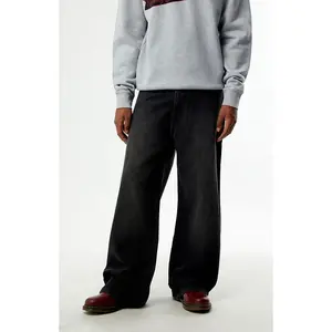 Pacsun Men's Blake Extreme Baggy Jeans Plaid Washed Dark Gray