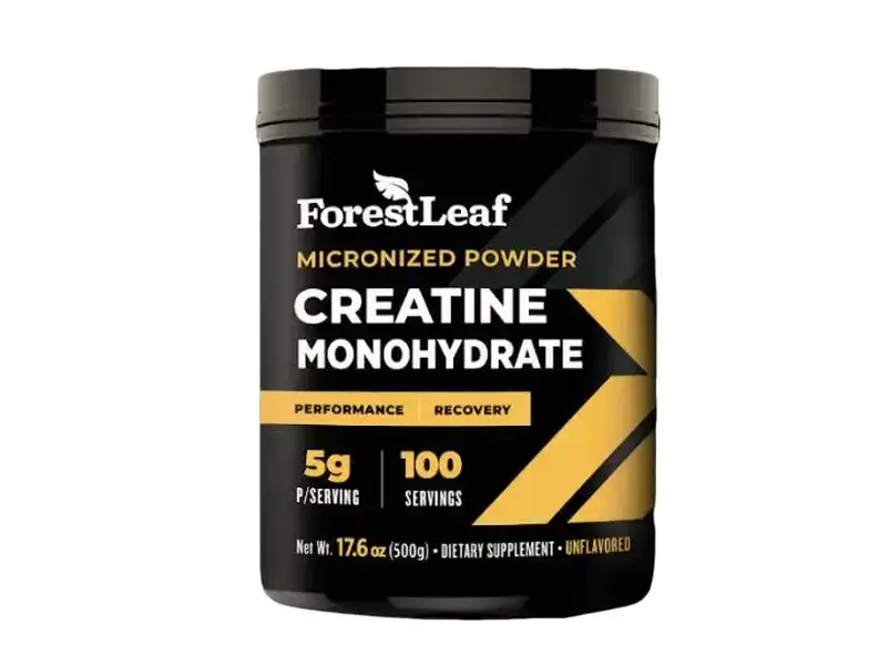 ForestLeaf Creatine Monohydrate Micronized Powder 5g per Serving 100 Servings Smooth Mixing Strength Support Energy Replenishment Vegan ForestLeaf Creatine Monohydrate Micronized Powder 5g per Serving 100 Servings Smooth Mixing Strength Support Energy Replenishment Vegan