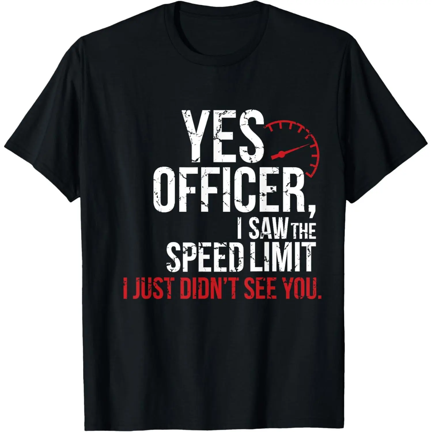 Men's "Yes Officer" Graphic T-Shirt, Soft 100% Cotton Round Neck Short-Sleeve Top for Car Enthusiasts, Casual Summer Wear, Tshirt