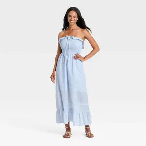 Women's Cotton Maxi Pullover Sundress - Universal Thread Blue XL