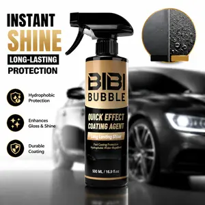 500ML Car Ceramic Coating Instant Mirror Gloss Quick Shine Super Hydrophobic Water Repellent Coating Smooth Paint Protection Polish For Cars Trucks Motorcycles Exterior Care
