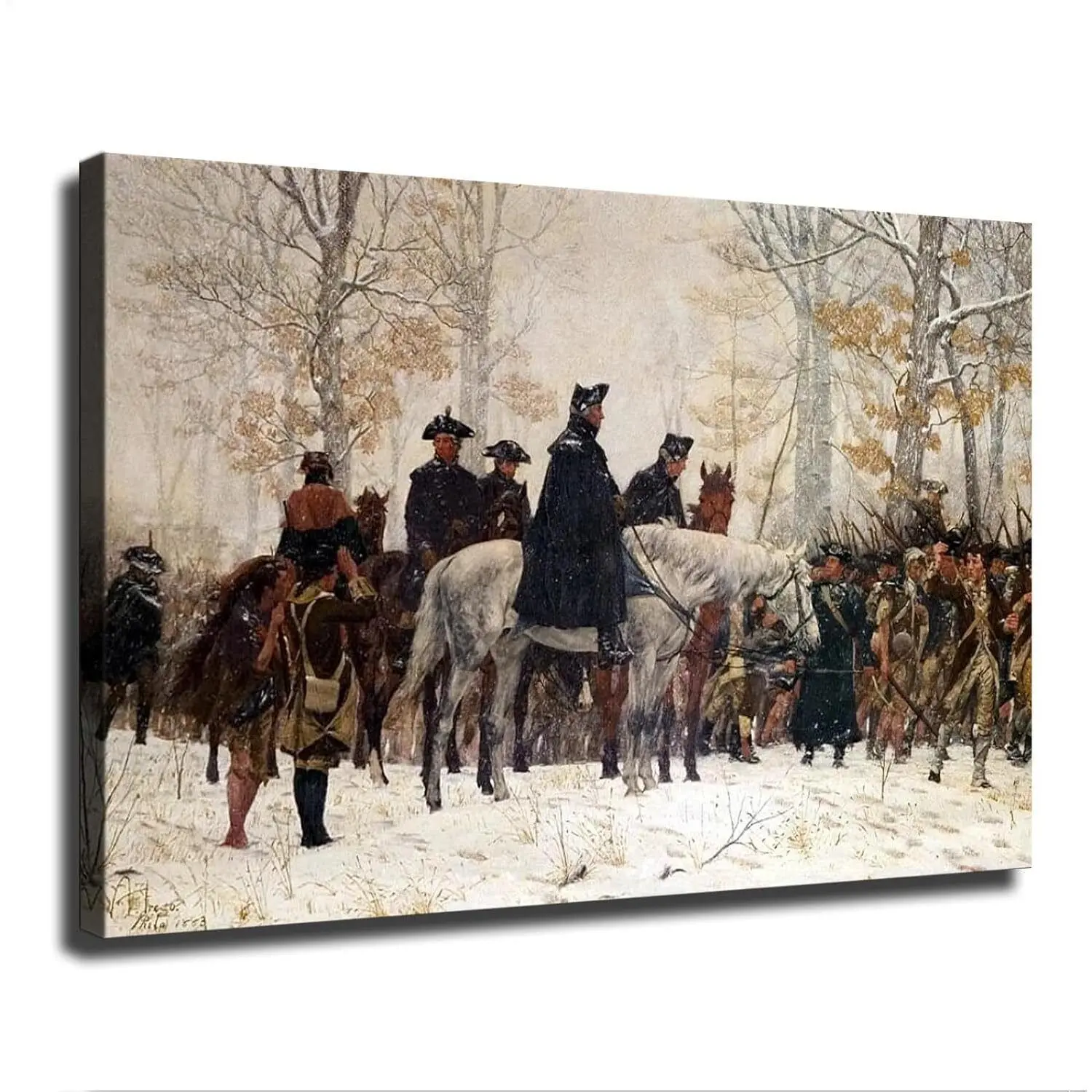 George Washington at Valley Forge Revolutionary War Poster Canvas Wall Art Decor Colorful Room Gifts Decoration Ornaments Artistic Photo