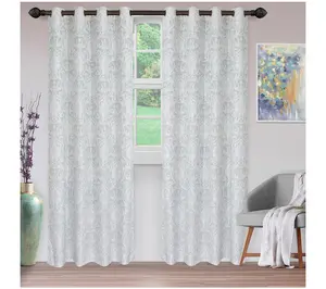 Superior Lotus Jacquard Grommet Curtain 2 PanelSet, 52 x 84