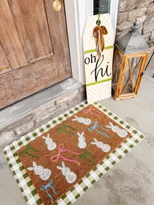 Easter Bunny’s & bows Custom Door Mat for Spring | Porch Decor