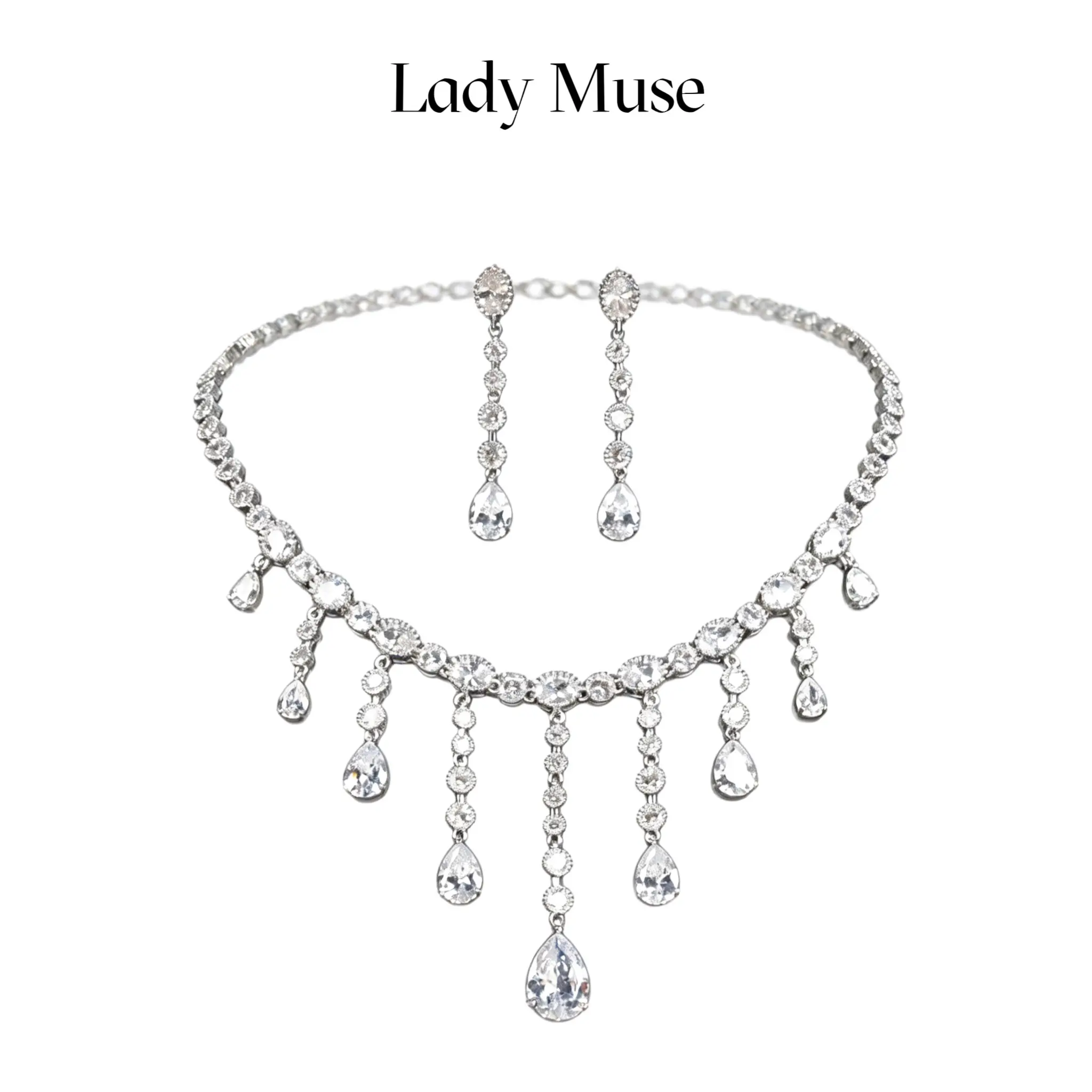 925 Silver Lab-Created ECO Diamond Exquisite Delicate Set Dinner/ Gift