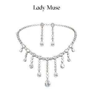 925 Silver Lab-Created ECO Diamond Exquisite Delicate Set Dinner/ Gift