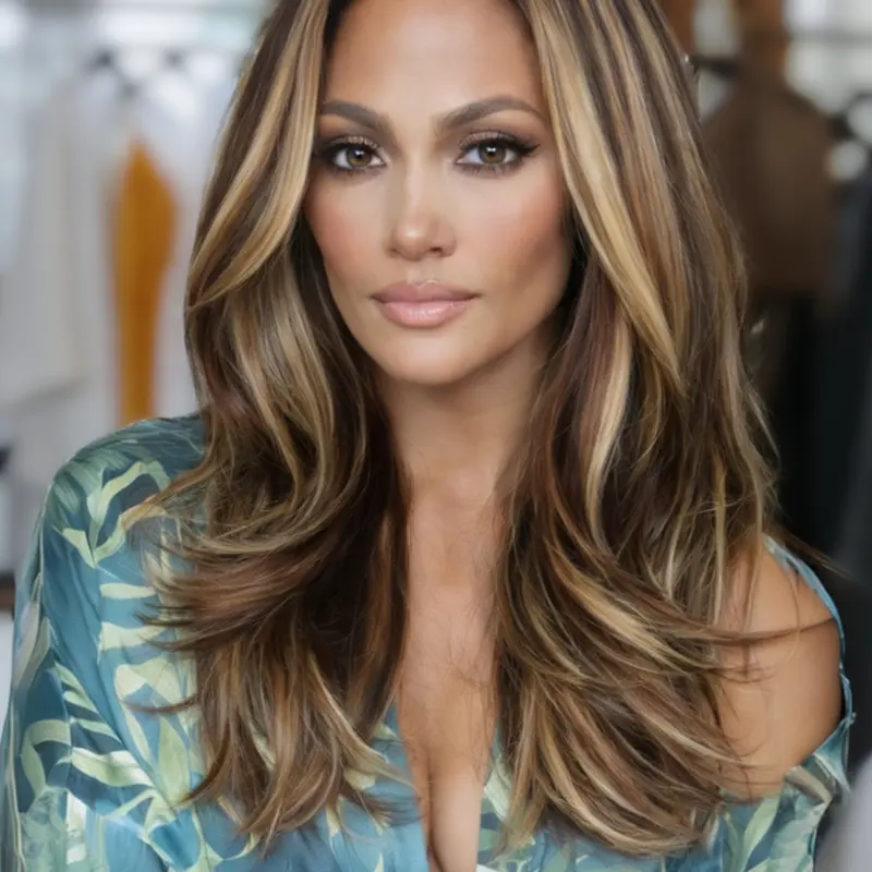 MACA BAKA Hana Dark Brown Honey Blonde Layered Lace Front Wig with Scandinavian Hairline 16 Inches Medium Length Low Density Natural Wavy Medium Brown HD 13x4 Synthetic Lace Front Wigs for Women Pre Plucked, Halloween, Wedding, Balayage Highlight, Women's