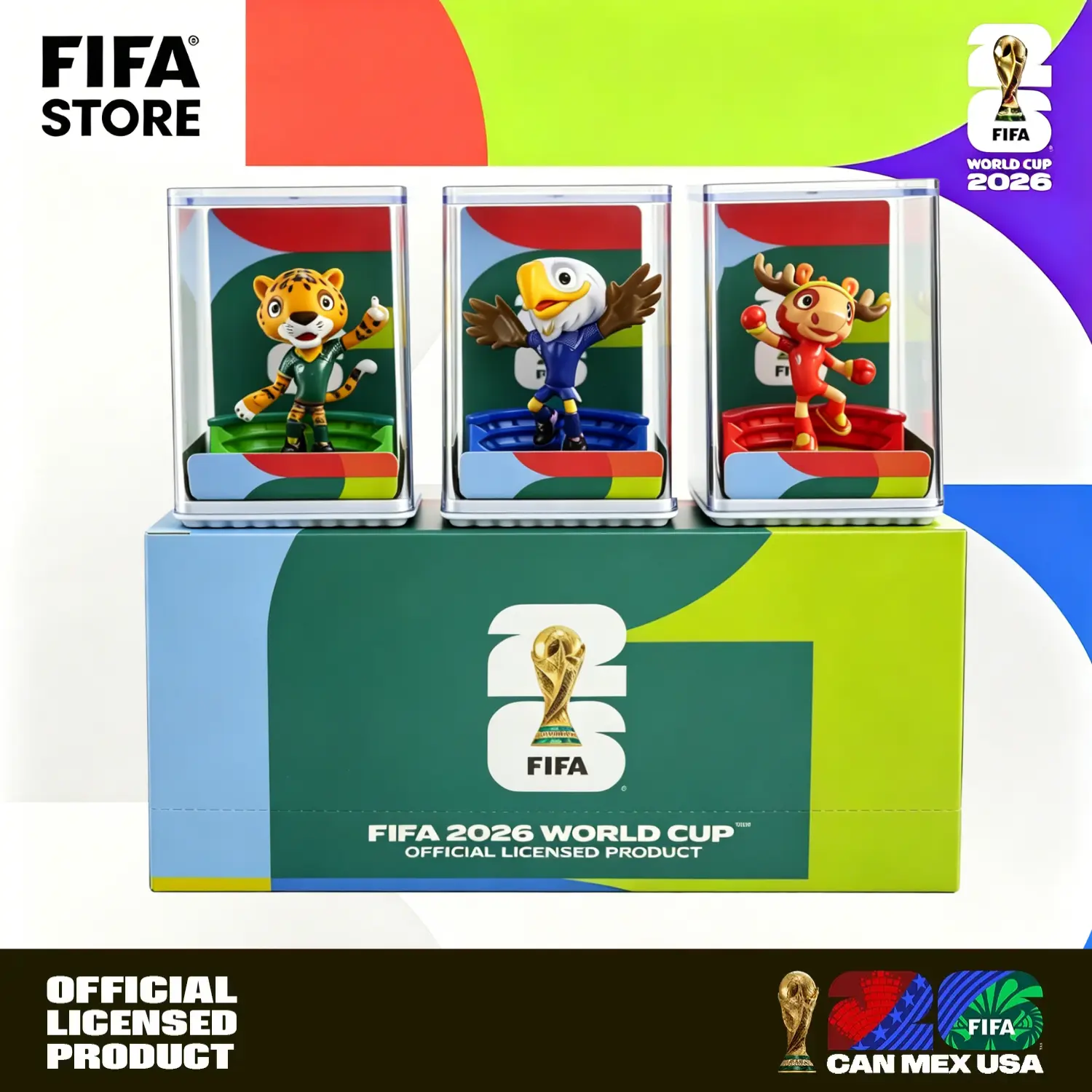 FIFA World Cup 2026 Set of 3 Collectible Mascot Figurines Clutch