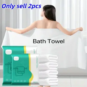 Portable Disposable Bath Towel, Multifunctional Towel, Travel Towels, 2 Counts/set Large Thick Bath Towel, Travel Essentials for Business Trip, Home, Gym, Office, Holiday and Camping