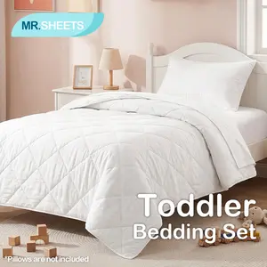 NTBAY 4-Piece Toddler Bedding Set – Soft & Breathable Kids Comforter, Fitted Sheet, Flat Sheet & Pillowcase