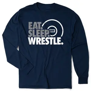 Wrestling Tshirt Long Sleeve - Eat. Sleep. Wrestle