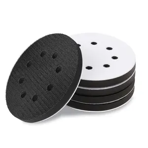 5 Packs 5 Inch  Sanding Pads, Flexibility & Durability,  8 Holes Sponge Cushion Buffer Backing Pad, Less Clogging, Hook and Loop Soft Density Interface Pads,  Adhesion