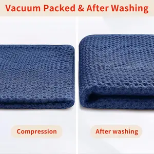 100% Cotton Waffle Weave Kitchen Dish Cloths, Ultra Soft Absorbent Quick Drying Dish Towels, 12 x 12 Inches, 6-Pack, Navy Blue