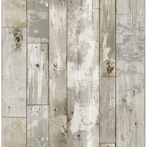 212 MAIN Repositionable Peel-and-Stick Vinyl Wallpaper, NH3552 Brown Weathered Driftwood Design, Coastal Home Decor Accessory, 1 Roll