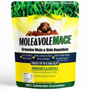 NATURE'S MACE Granular Mole & Vole Repellent Fast Acting for Lawns Gardens Treats Up to 8000 SQ FT Safe All Seasons Molehill Preventer Easy Formula