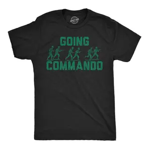Mens Funny T Shirts Going Commando Sarcastic Army Man Graphic Novelty Tee for Men Mens Funny T Shirts Cool Vintage Fashion T-Shirt Gift Classic Menswear Funny Adult Humor Short Sleeve Novelty Tees for Guys Black -