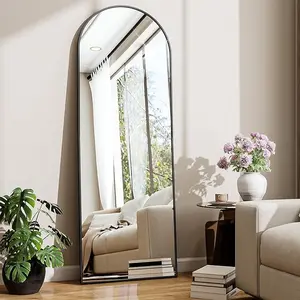 59*16" Full Length Floor Standing Mirror with Stand - Thin Frame Aluminum Alloy Wall Mirror, Lightweight Freestanding for Bedroom, Living Room, Dorm, Vanity