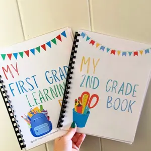 1st and 2nd Grade Bundle: Telling Time, Measuring, Adding, Subtracting, and More Educational Books with Markers