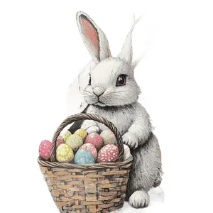 Easter Rabbit Sign, DCO-13228, Sign For Wreath, 10x10" Metal Sign