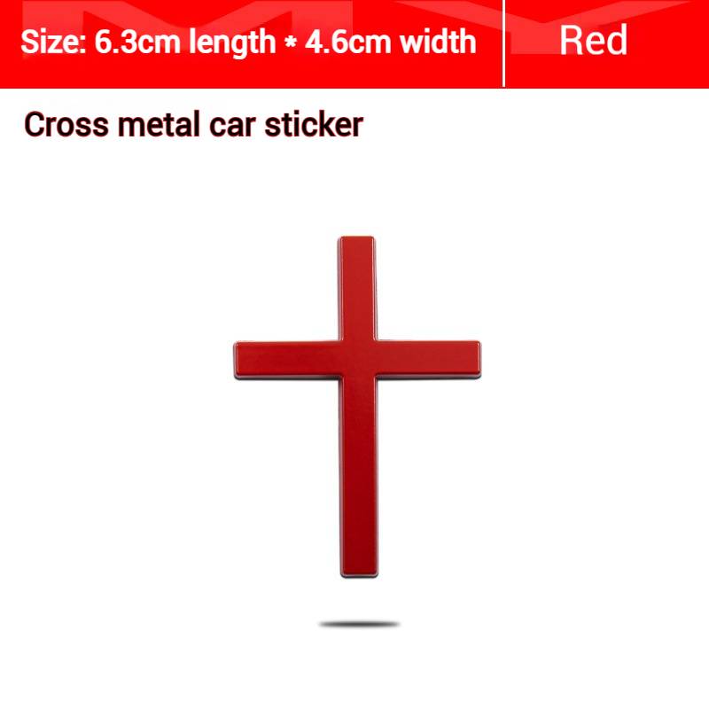 2/4PCS-3D Dimensional Cross Emblem — Self-Adhesive Decorative Decal (Scratch Cover) — Personalized Side Badge