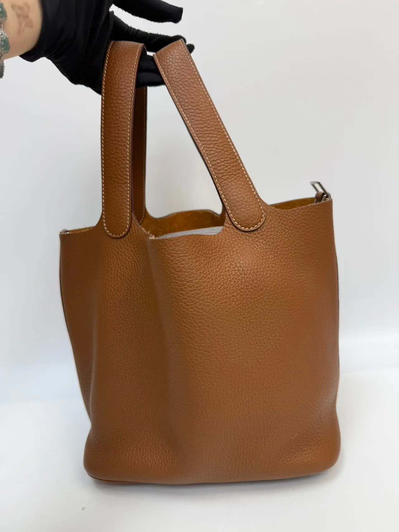 Pre-owned HERMÈS LEATHER bucket Hermes Picotin Lock 18 [BF 12Z] QQ6089