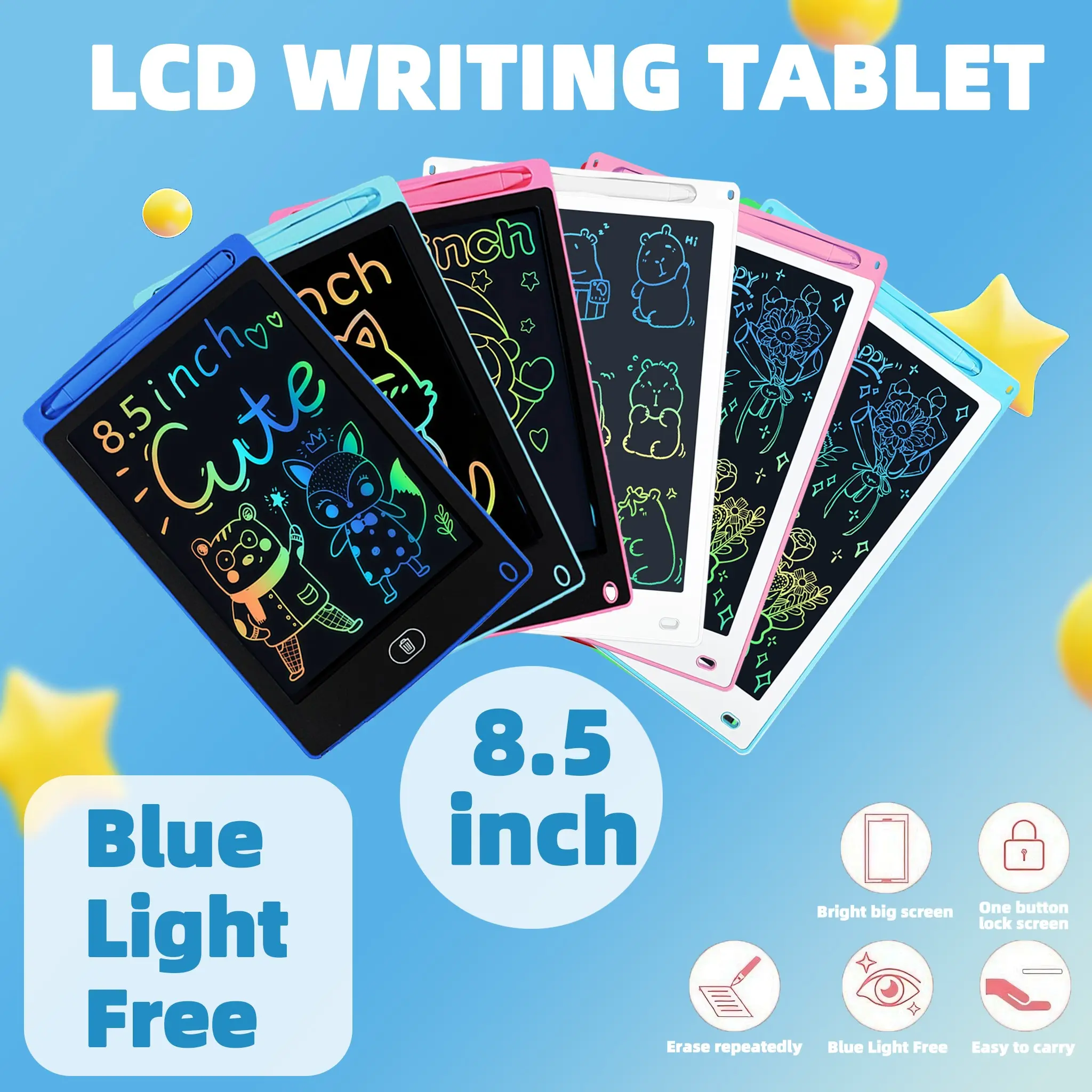 2/4pcs 8.5 Inch Color LCD Writing Board, LCD Drawing Tablet, Scribble Tablet, Toys for Children, Boys and Girls Gifts, Improves Focus and Painting Ability