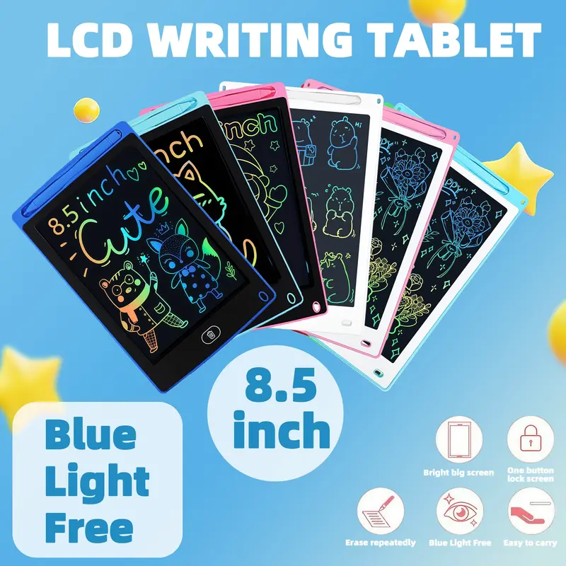 2/4pcs 8.5 Inch Color LCD Writing Board, LCD Drawing Tablet, Scribble Tablet, Toys for Children, Boys and Girls Gifts, Improves Focus and Painting Ability