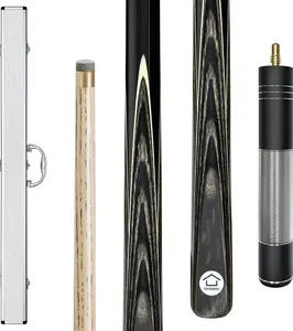 57inch Snooker Cue Stick 18oz 3/4 Jointed Pool Cue, with Extension, Cue Case, Durable Ash Wood and Red Maple Construction Billiards Cue