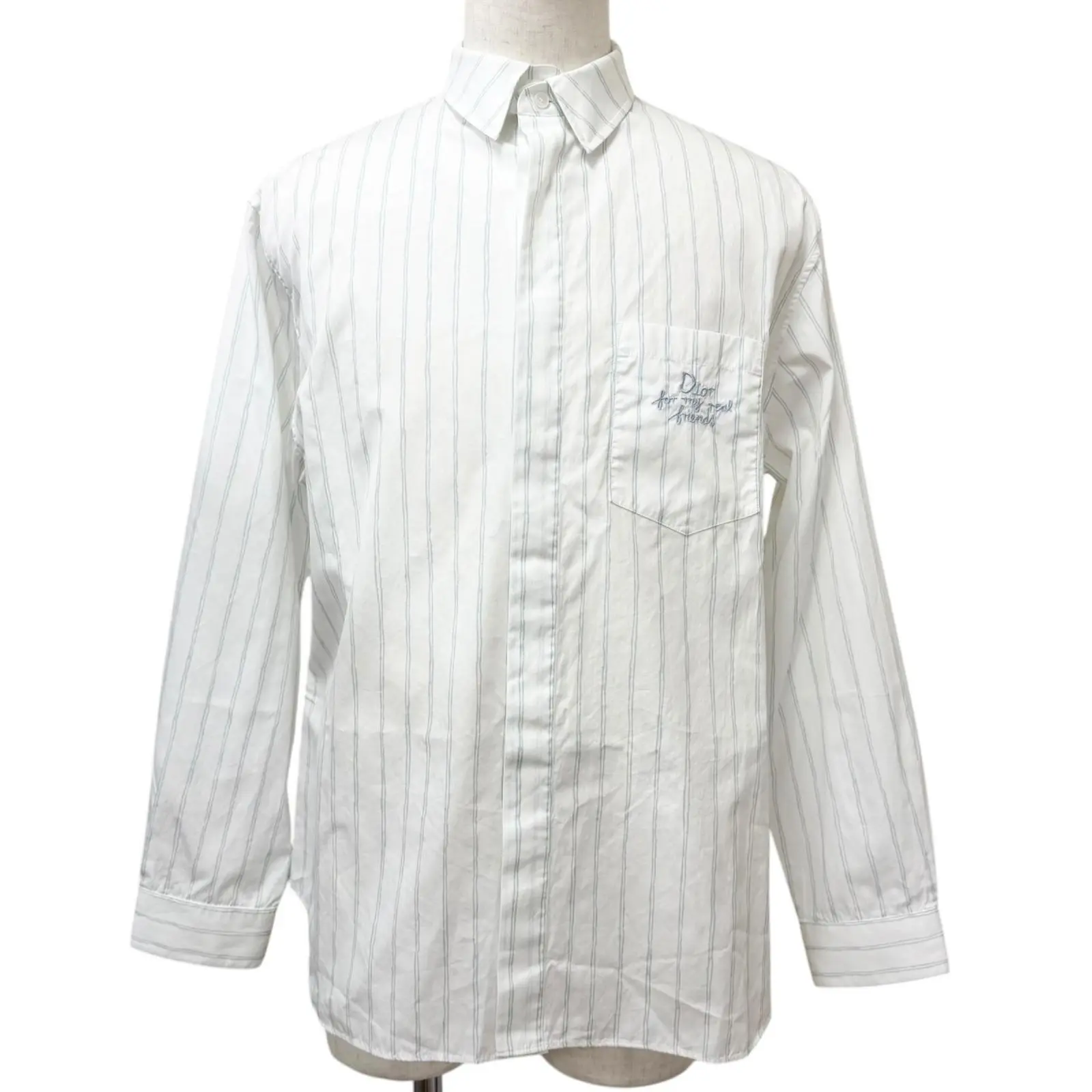 Pre-owned Dior Cotton Small Leather Goods Stripe Long Sleeve Shirt