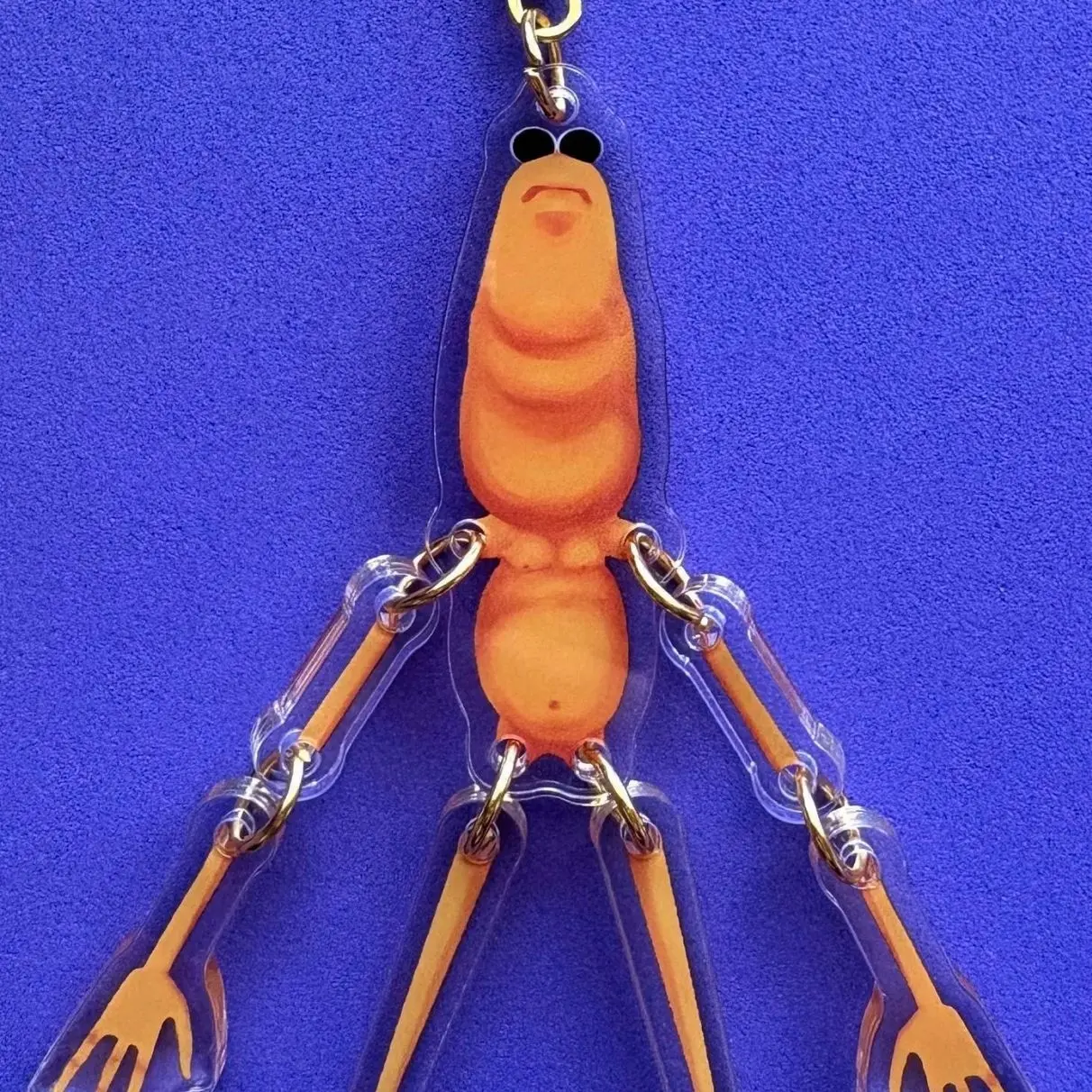 Flailing VR Worm Keychain Cute Keychain