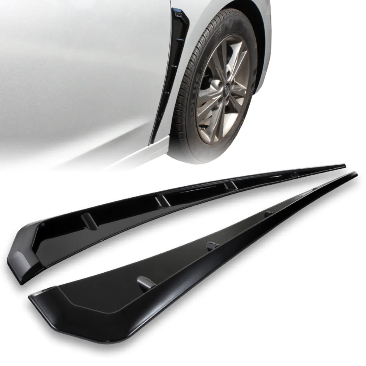 2pcs ABS Body Side Vent Fender Moldings Wing Trim Vent Cover Compatible with 2016 - 2021 Honda Civic
