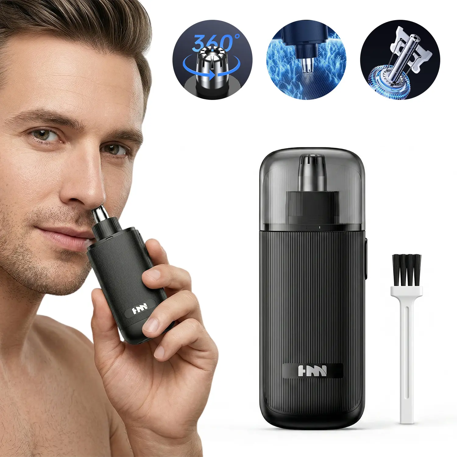Electric Nose Hair Trimmer,Professional Painless Eyebrow & Facial Hair Trimmer for Men Women,Led Display Nose Clipper,Nose and Ear Hair Trimmer Travel,Easy to Clean,Gifts for Men Women