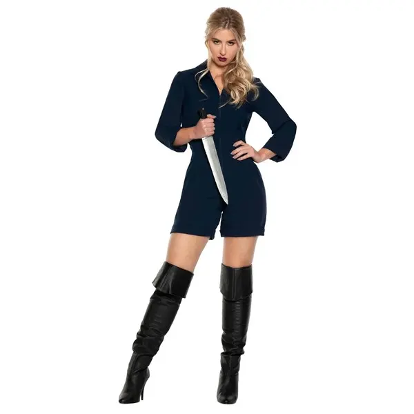 Women's Dark Blue Killer Mechanic Romper Costume
