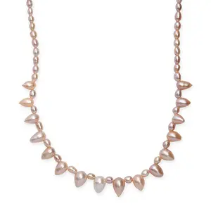 Multi Color Fresh Water Pearl Necklace in 18K Vermeil Yellow Gold Over Sterling Silver 18 Inches Christmas Gifts