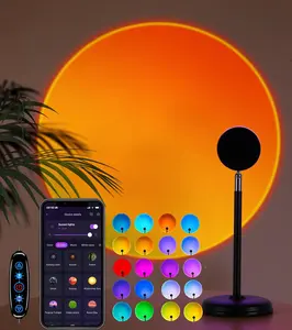 Sunset Lamp Projector,360° Rotatable & App Control Multicolor Multi-Scene Changing Rainbow Led Sun Lamp-Christmas Gift,Aesthetic Room Decor for Selfies,TikTok/Instagram Backdrop,Bedroom Night Light