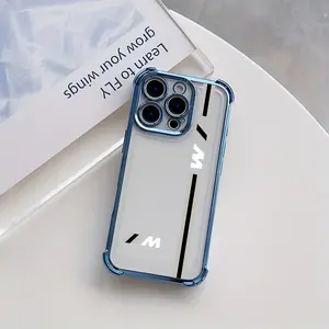 Classic Car Letter Bmws Phone Case for iPhone 16 15 14 13 12 11 Pro Max X XR Xsmax 8 7 Plus, Anti-Drop Transparent Soft Back Cover
