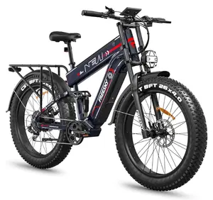 FREESKY 2026 Alaska Pro Dual Battery 48V 45AH 200 Miles 40MPH Electric Bike for Adult, 4000W High-Torque Motor Long Range Fat Tire Ebike, 26" Full Suspension Mountain E Bike, UL 2849 Certified by TÜV