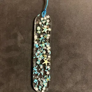 Resin Bookmark Ocean Vibes with Starfish and Sea Colorsfor Book Lovers bookmarks