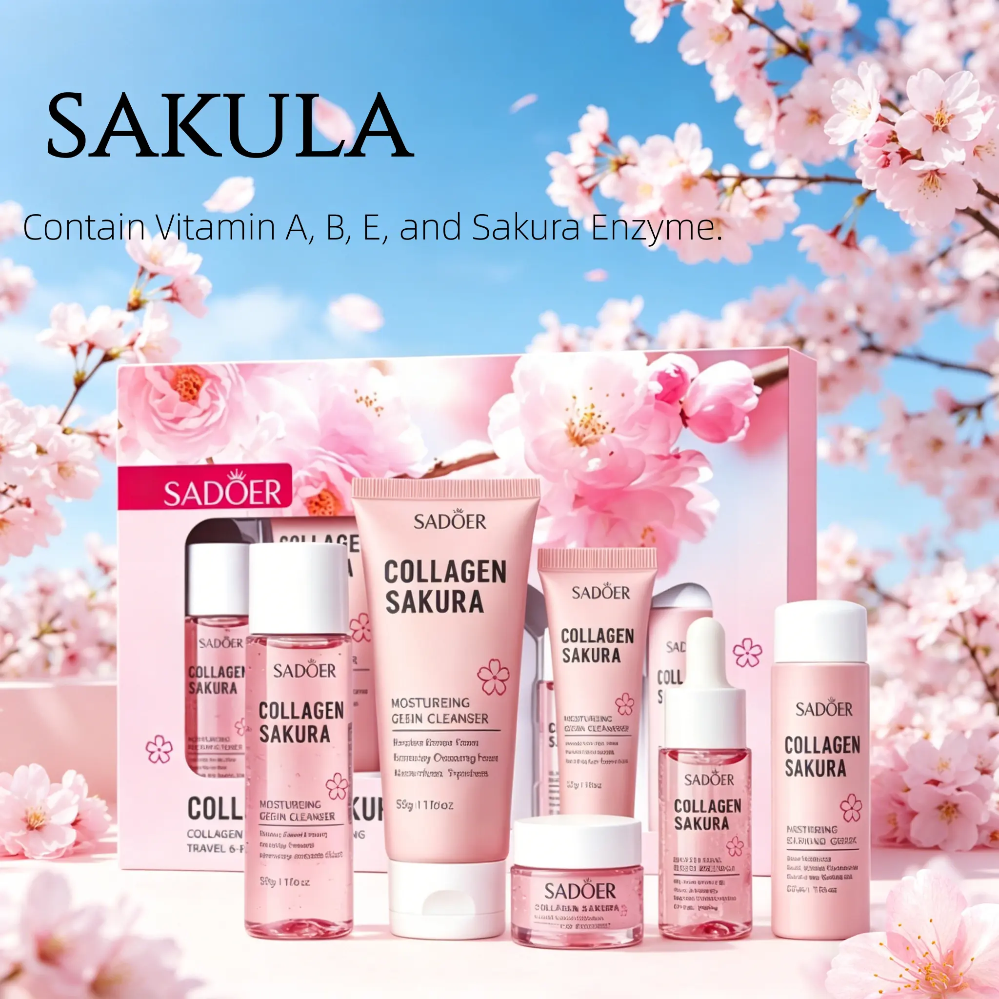 28-Piece Cherry Blossom Skincare Set, a Boxed Self Care Kit Bundle with Face Masks, Eye Patches & Lip Treatments for Dry, Normal & Combination Skin, Boxed Skin Care Kits, Gift Box, Brightening, Multi-Pack, Glow Up, Unisex, Smooth Skin Routine