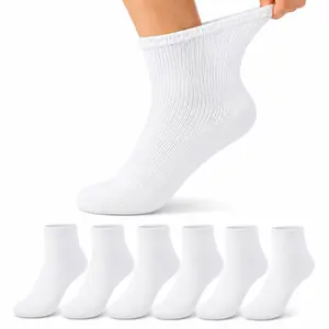 Cotton Diabetic Ankle Socks for Men & Women – Non-Binding, Cushioned  Moisture-Wicking, No Tight Marks, Stretchable, Soft Comfortable & Breathable for Swollen Feet (3/6/12 Pairs)